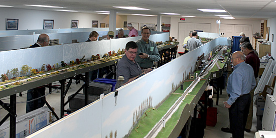 The NCR NMRA board of Directors enjoys a session on the Operations Road Show layout