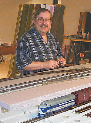 The first train to run on the Operations Road Show layout